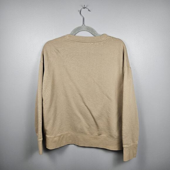 Vince Women’s 100% Cotton Crewneck Sweatshirt Tan Beige Pullover Small S - Picture 2 of 6